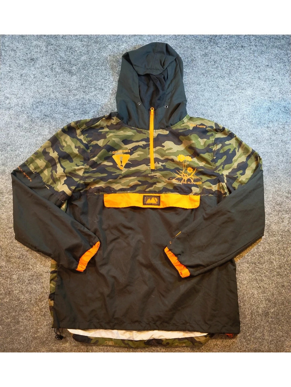 Brooklyn Cloth Camo Outdoor Jacket – Size L – Orange Trim